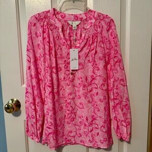 Lilly Pulitzer Pink Floral Elsa Top NWT